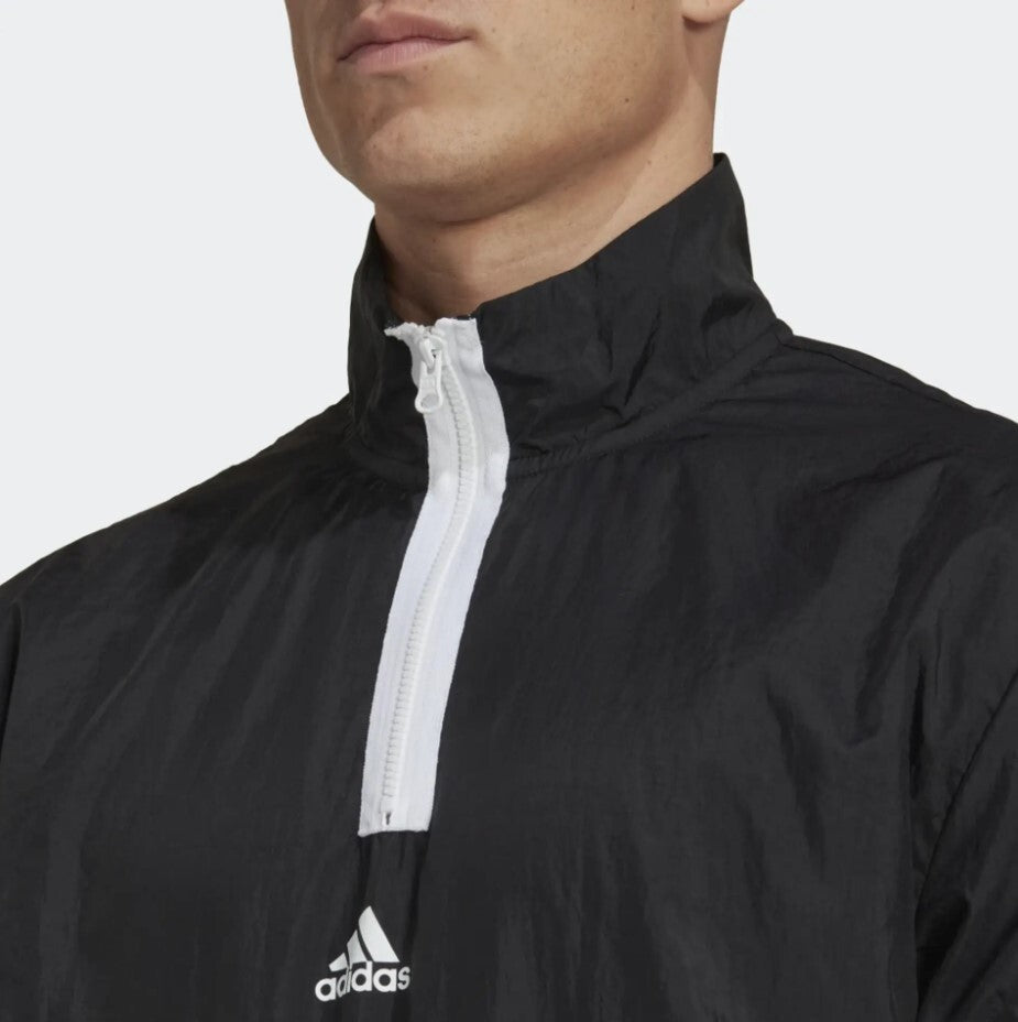 Adidas Mens Future Icon Woven 1/4 Zip Jacket / Black / RRP £50