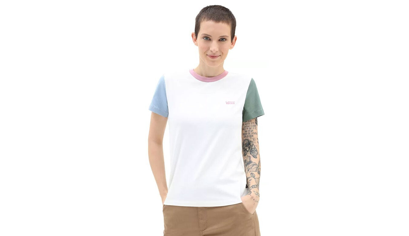 Vans Women's Colourblock Crew T-Shirt / White / RRP £28