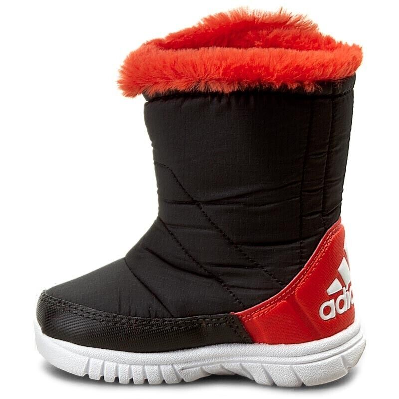 Adidas Infant Kids Lumi Lumi Snow Winter Boot Trainer / Black Red / RRP £45