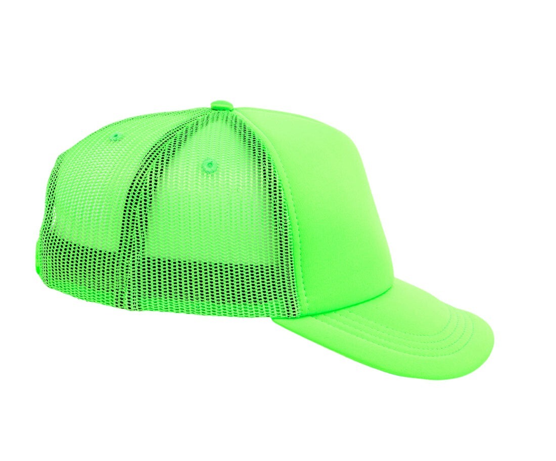 Crowns By Lids Unisex Plain Screen Foam Trucker Hat / Neon / £20