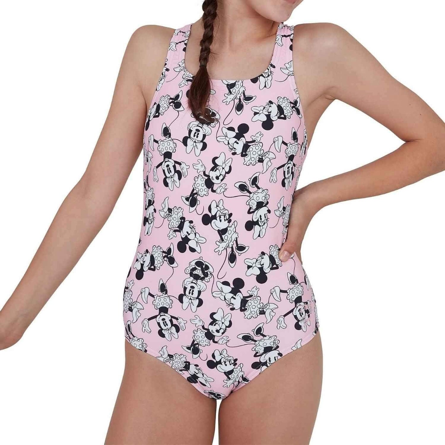 Speedo Girls Disney Mickey Mouse Medalist Swimsuit / Pink Purple / RRP £24