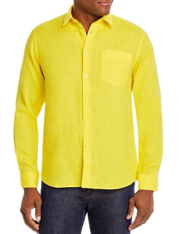 Vilebrequin Mens Linen Shirt / Caroubis / Yellow / RRP £185