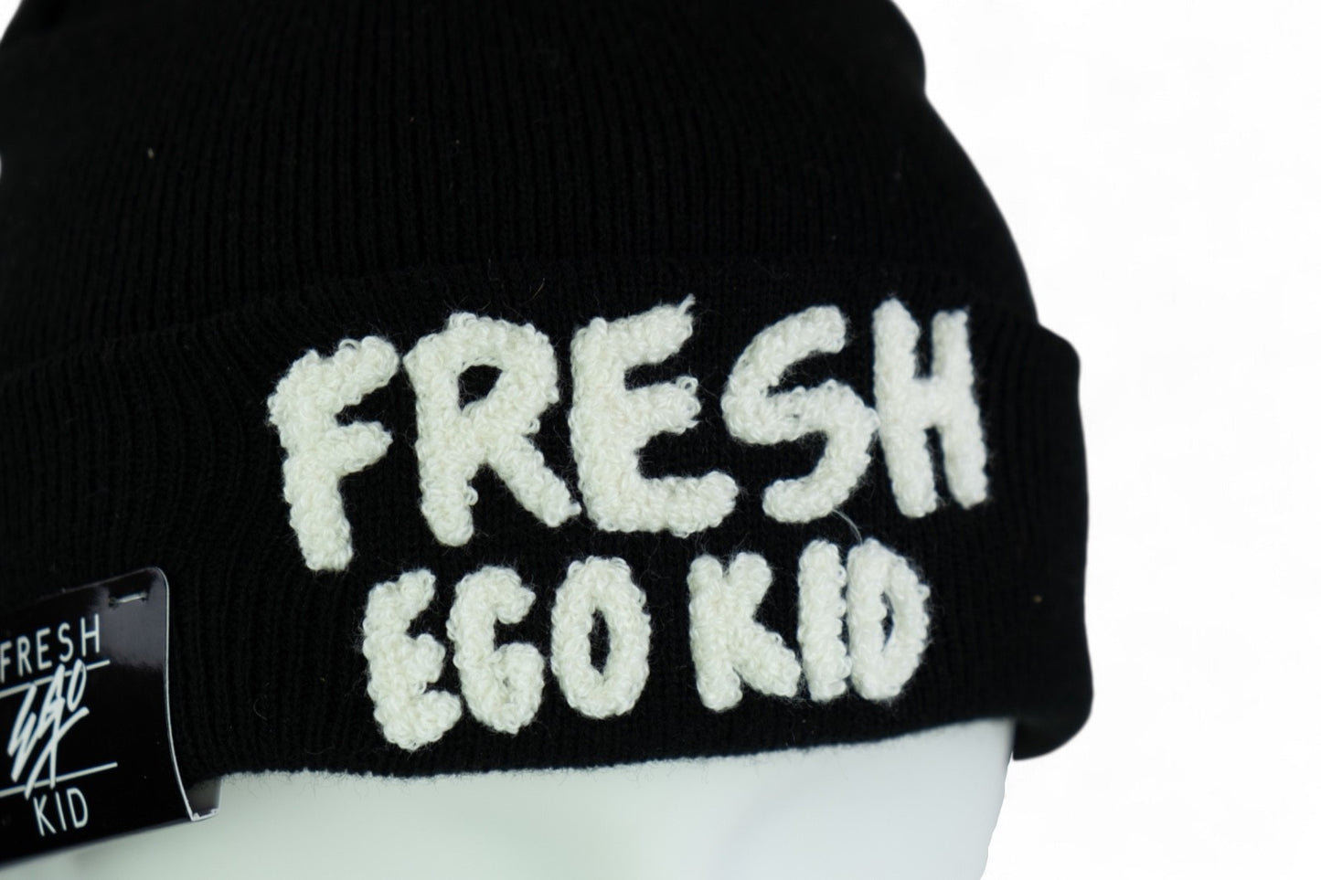 Fresh Ego Kid Heritage Knit Beanie Hat / Black Ivory / RRP £24