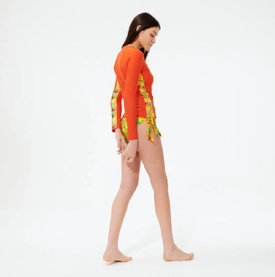 Vilebrequin Womens Long Sleeve Pool T-Shirt / Orange / RRP £90