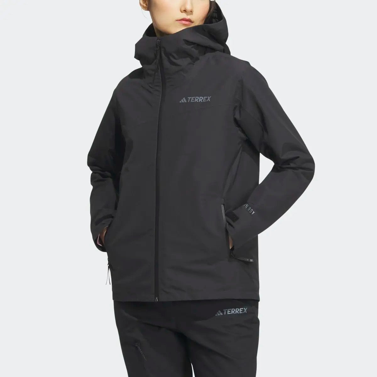 Adidas Womens 3 in 1 Terrex All Weather Jacket / Black Pink / RRP £250