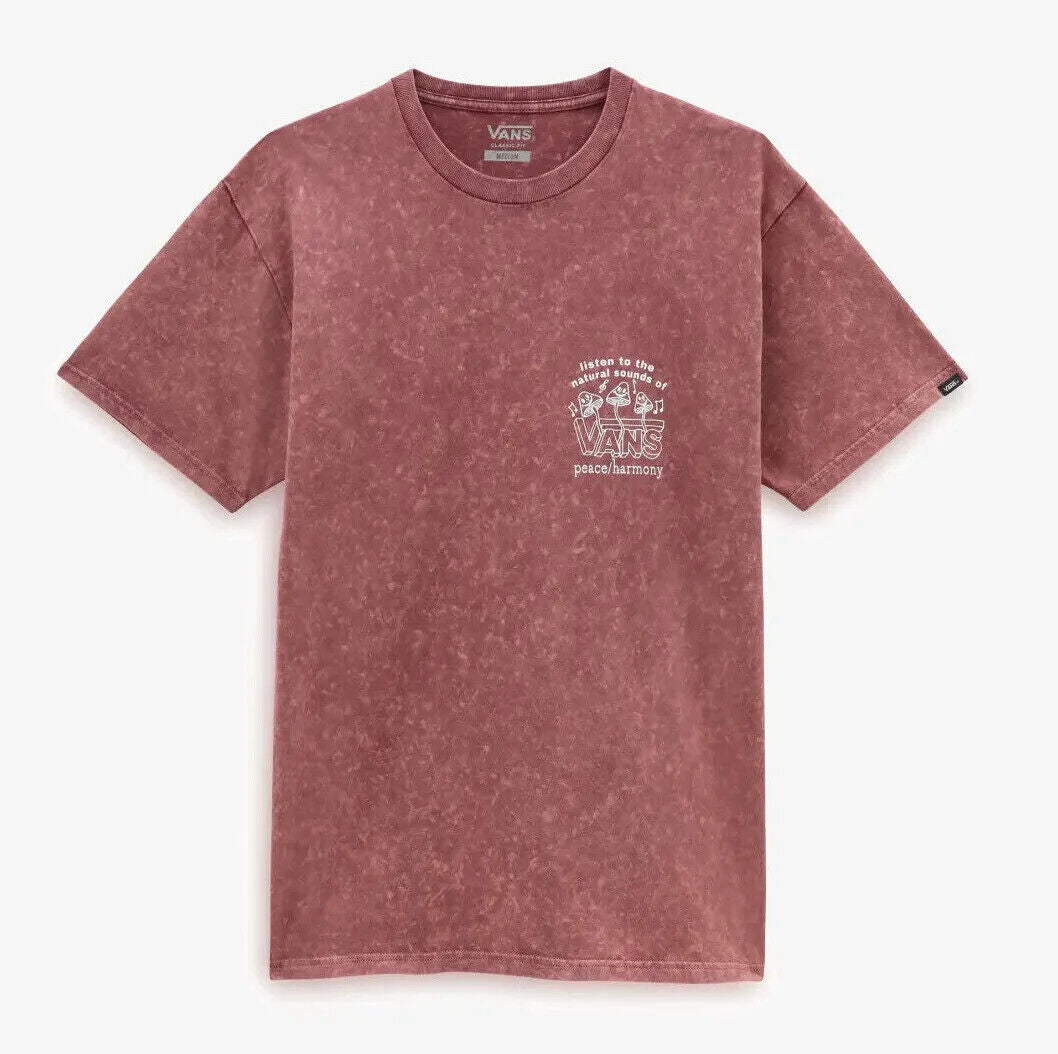 Vans Mens Plant Harmony Acid Wash T-Shirt / Red / RRP £42