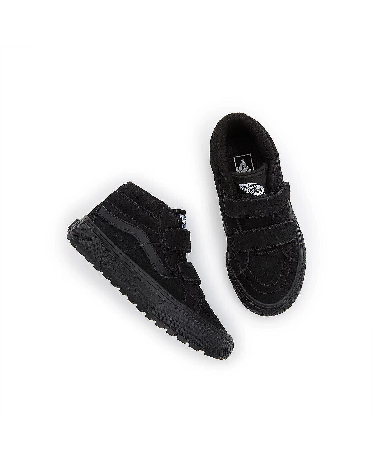 Vans Kids Sk8 Mid MTE 2 Strap Trainers / Suede Triple Black / RRP £55