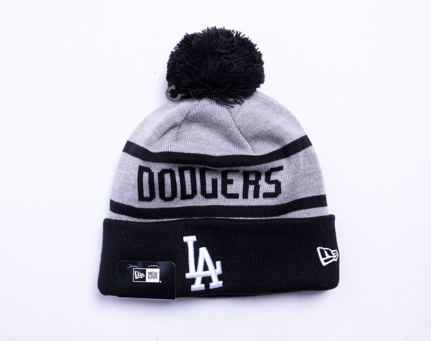 New Era Adult Los Angeles Dodgers Jake Cuff Knit Beanie Hat /Black Grey/ RRP £26
