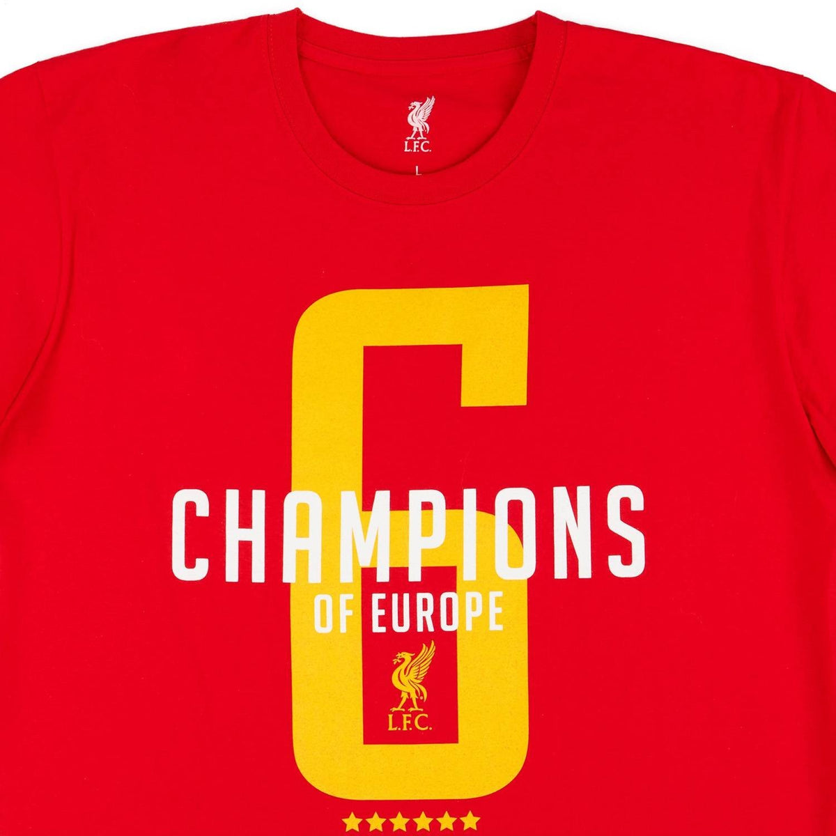 Own Brand Womens 2019-20 Liverpool '6 Champions Of Europe' Tee/Red/RRP £19.99
