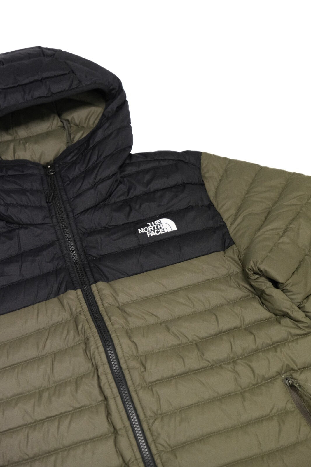 The North Face Mens Stretch Down Hoodie Puffer Jacket / Green / RRP £245