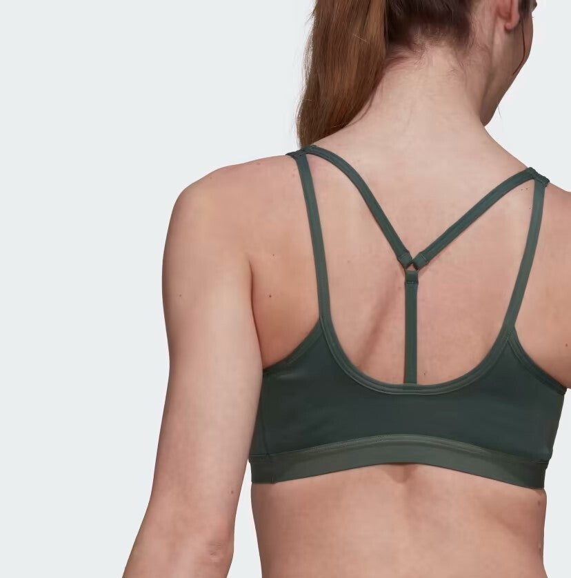 Adidas Womens Core Essentials Medium Support Gym Bra / Green / RRP £35