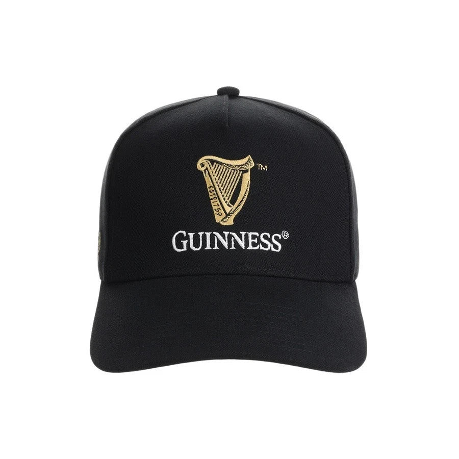 Guinness Adult Black Harp Five Panel A Frame Cap / Black / RRP £28