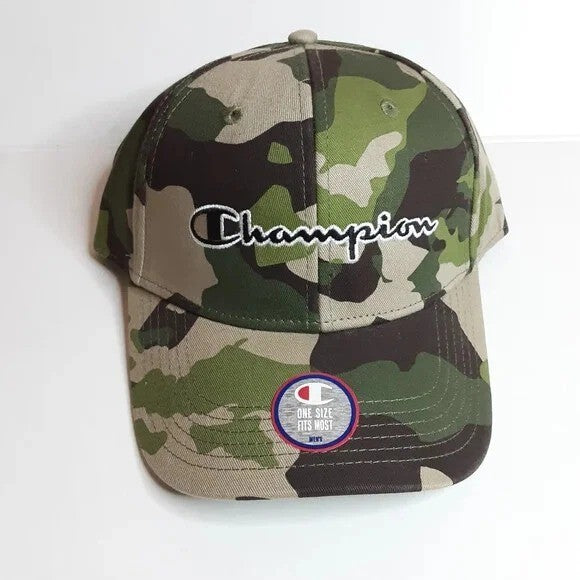 Champion Adult Classic Script Baseball Cap / Camo Black / RRP £24