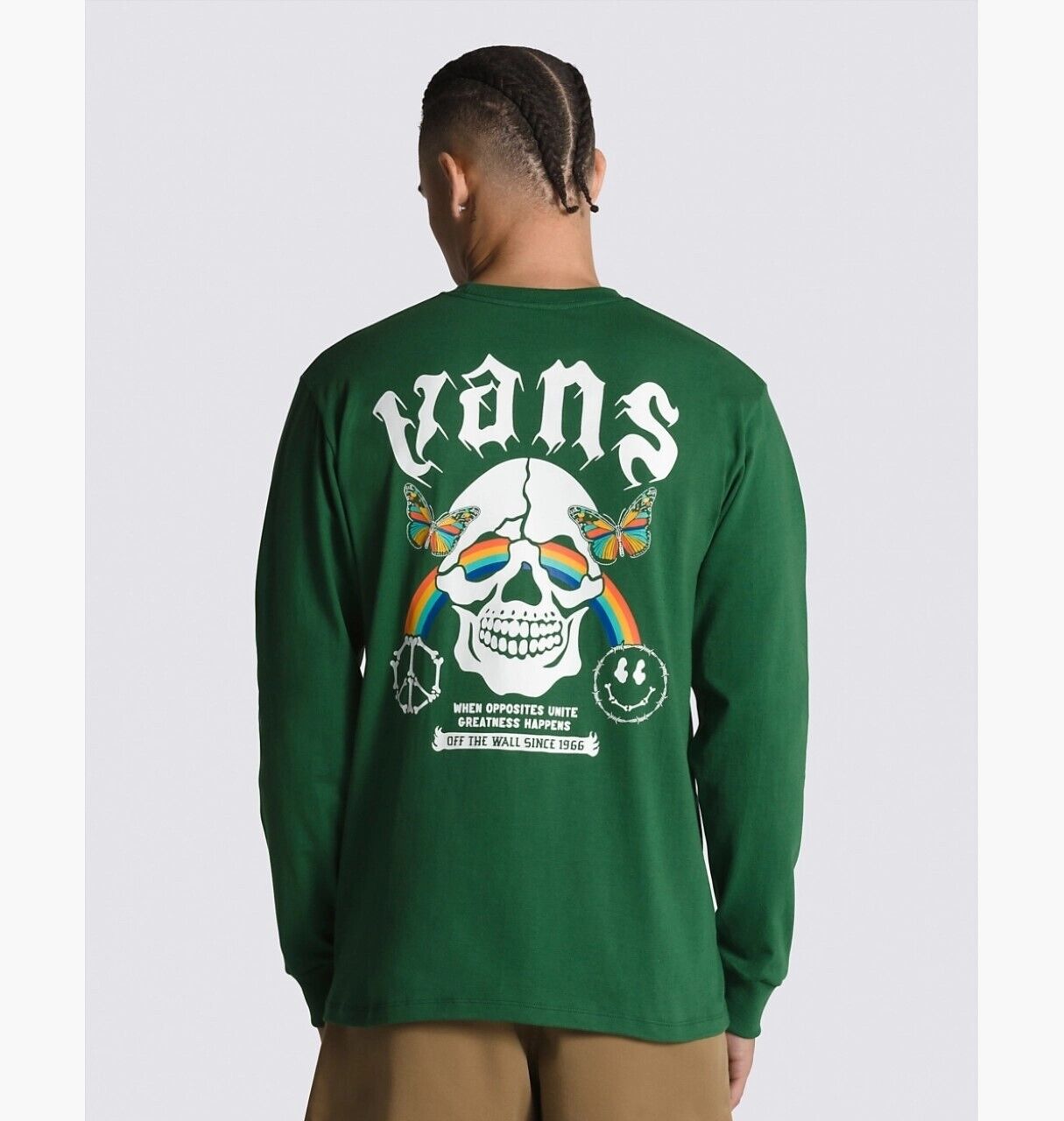 Vans Mens Opposites Unite Long Sleeve T-shirt / Green / RRP £37