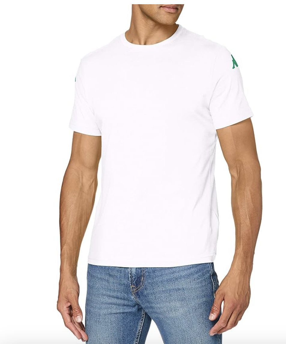 Kappa Mens Shoulder Logo T-Shirt / White Green / RRP £20
