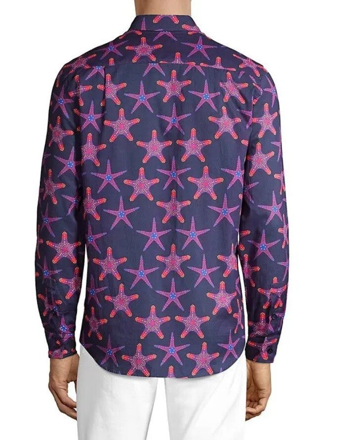 Vilebrequin Light Cotton Shirt / Unisex Caracal / Blue Starfish / RRP £165