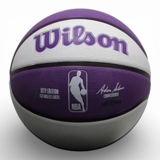 Wilson LA Lakers Team City Edition Basketball / Size 7 / White Purple / RRP £45