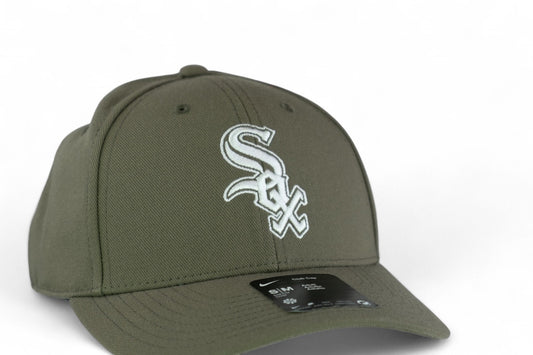 Nike Adult Chicago White Sox MLB Club Structured Cap / Olive / RRP £25