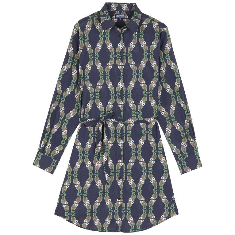 Vilebrequin Womens Florence Cotton Shirt Dress / Navy Sweet Fish / RRP £210