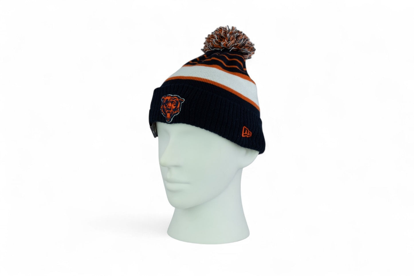 New Era Chicago Bears Team Stripe Knit Hat / Navy Orange / RRP £28