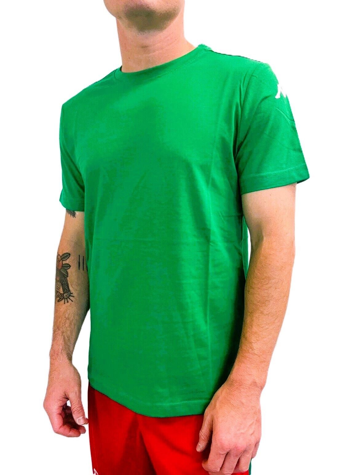 Kappa Mens Shoulder Logo T-Shirt / Green White / RRP £20