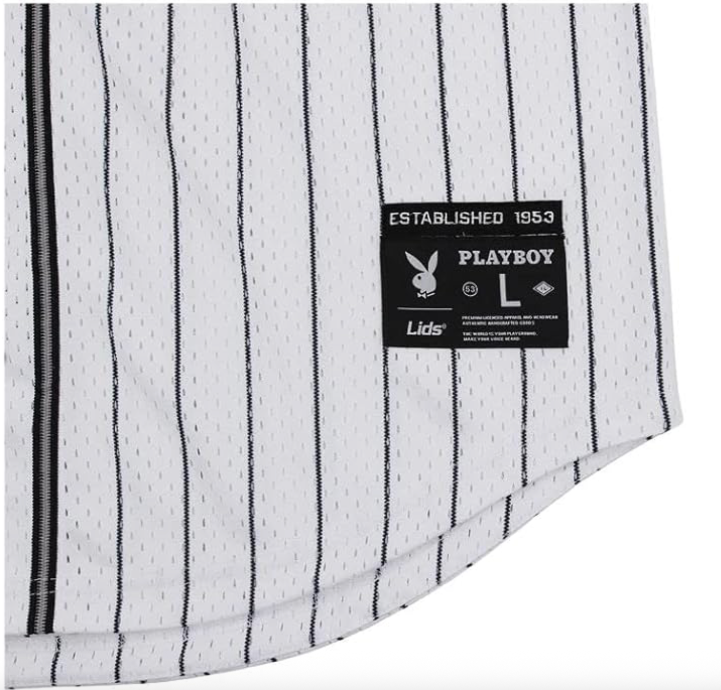 Playboy Mens Mesh Button Down Jersey / White/Black / RRP £35