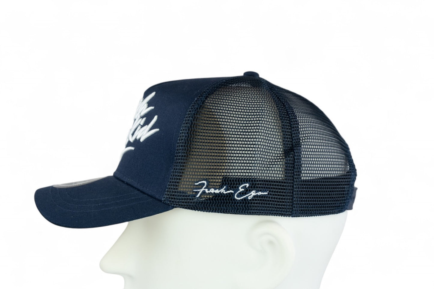 Fresh Ego Kid Script Trucker Cap / Navy White Yellow / RRP £28