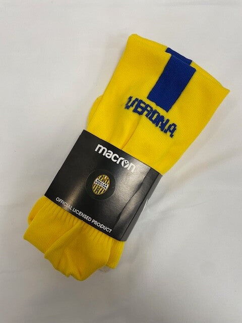 Macron Men's Hellas Verona Away Football Socks / 19-20 / Yellow / RRP £15