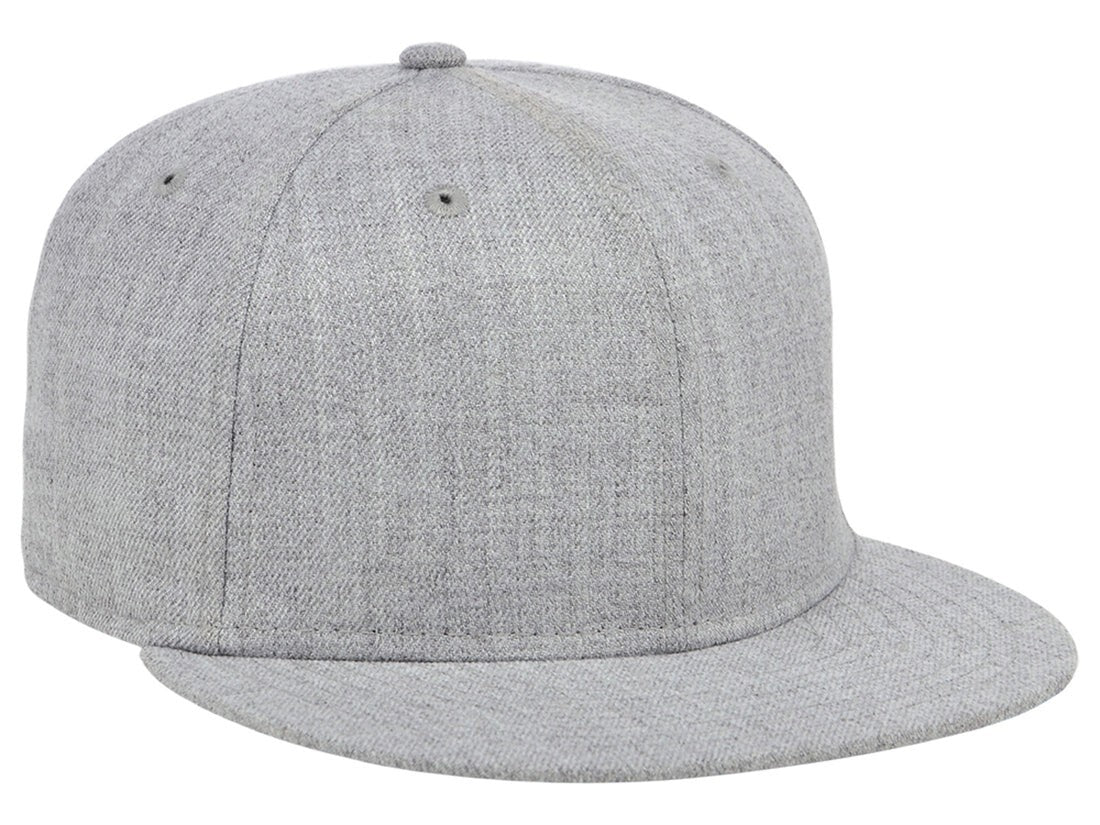 Unisex Plain Full Court Fitted Hat / Heather Grey / £22