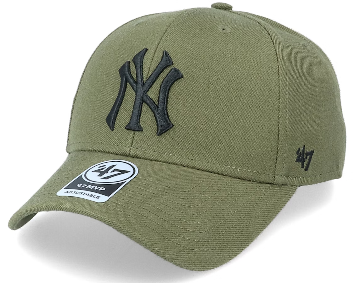 47 Brand New York Yankees MVP Snapback Cap / Olive Green Black Logo / RRP £28
