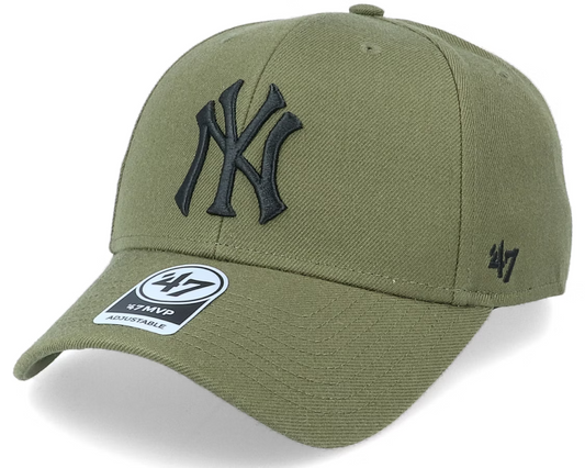 47 Brand New York Yankees MVP Snapback Cap / Olive Green Black Logo / RRP £28