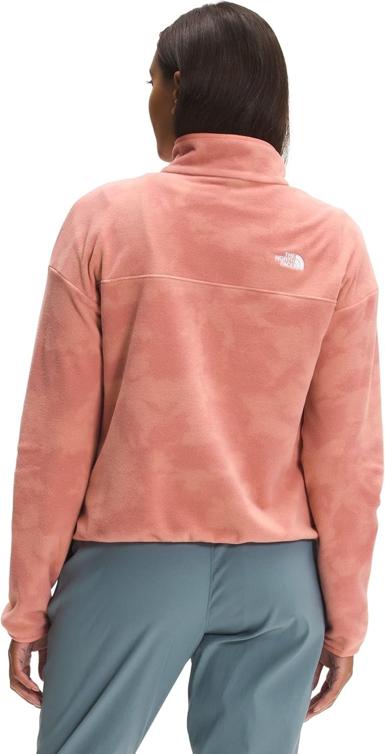The North Face Womens Printed TKA Glacier Cropped Fleece / Pink / RRP £65