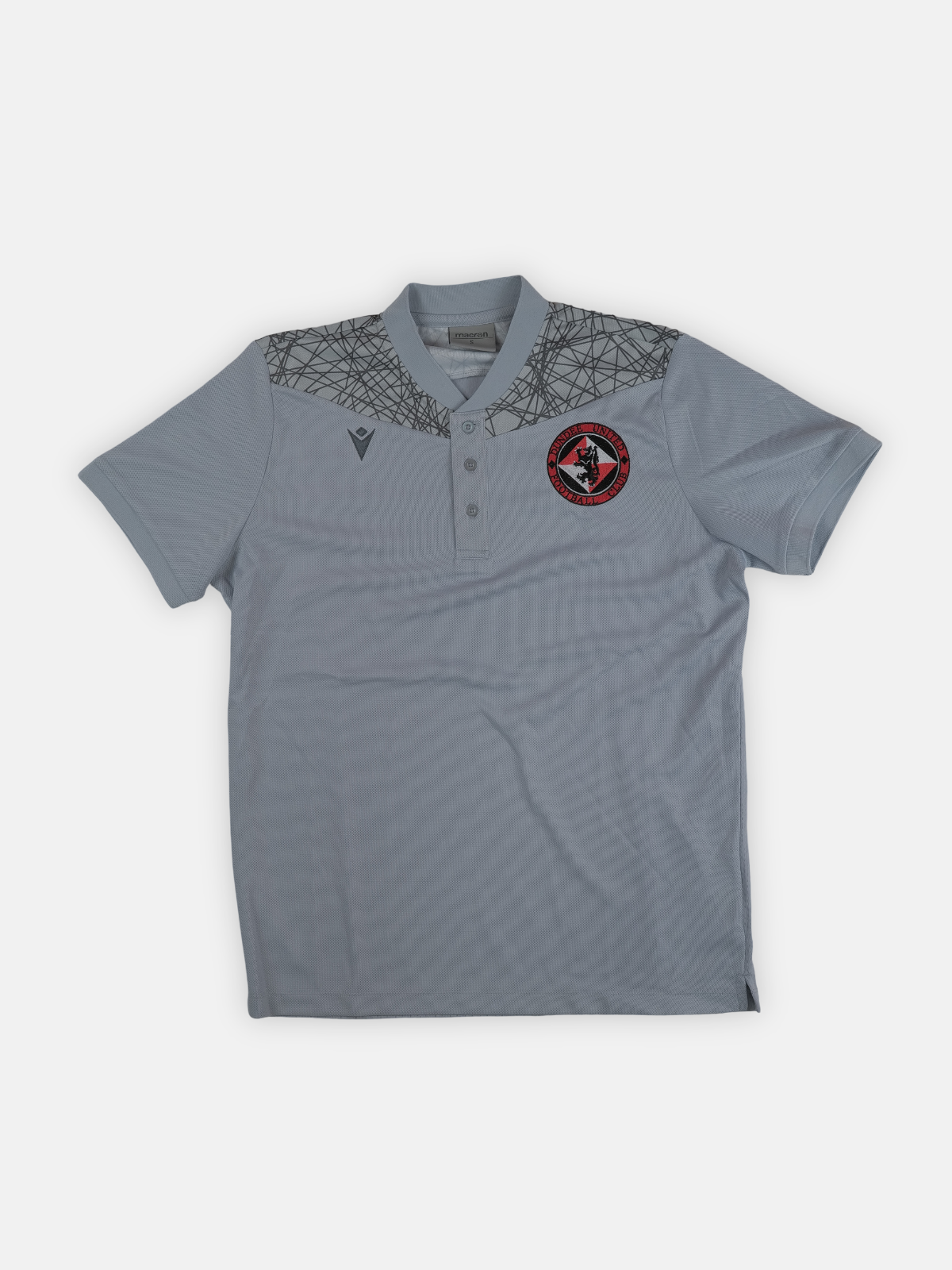 Macron Mens 2020-21 Dundee United Polo Football T-Shirt / Grey / RRP £19.99