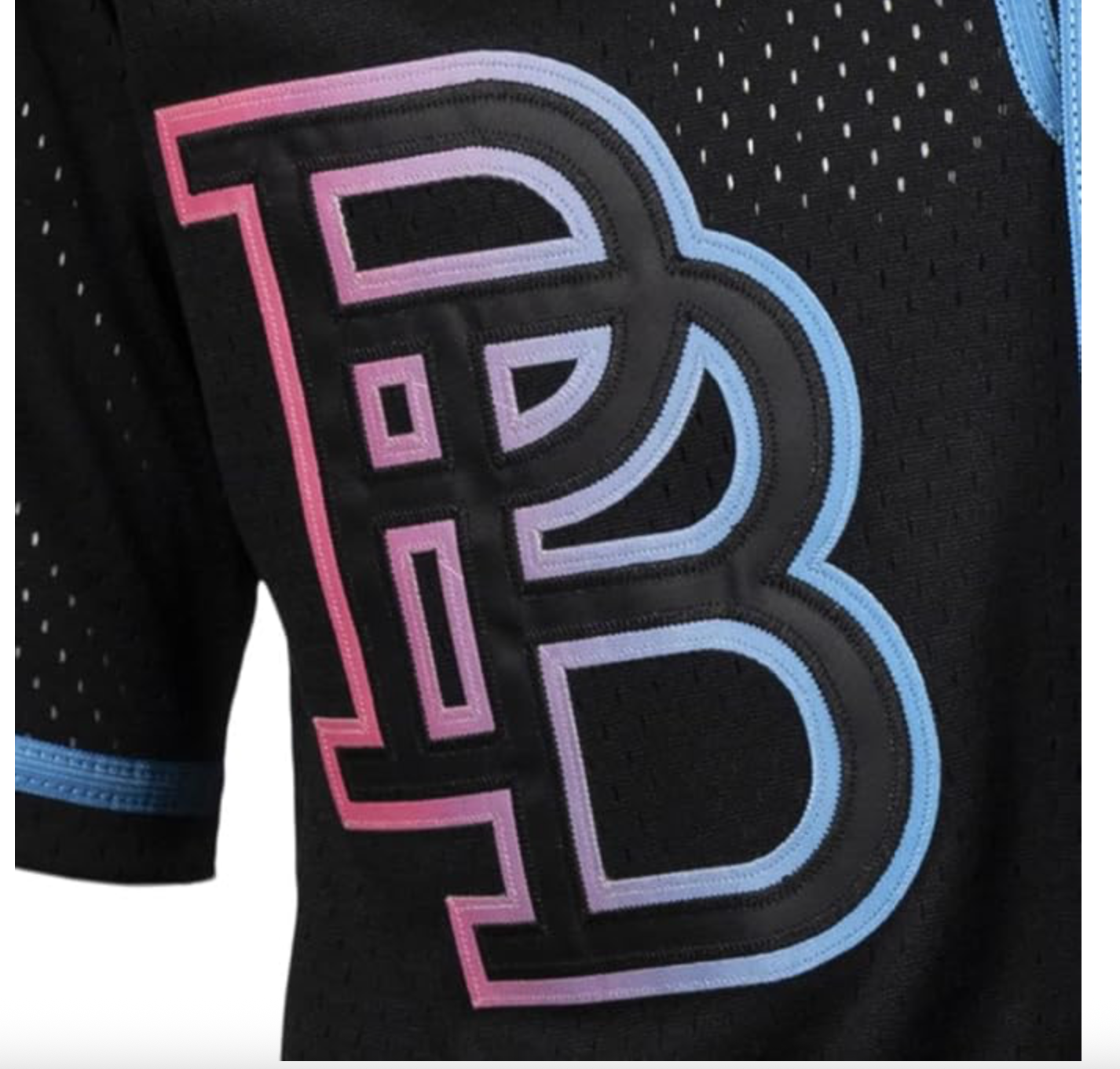 Playboy Mens Vice Mesh Button Down Jersey / Black/Pink/Blue / RRP £35