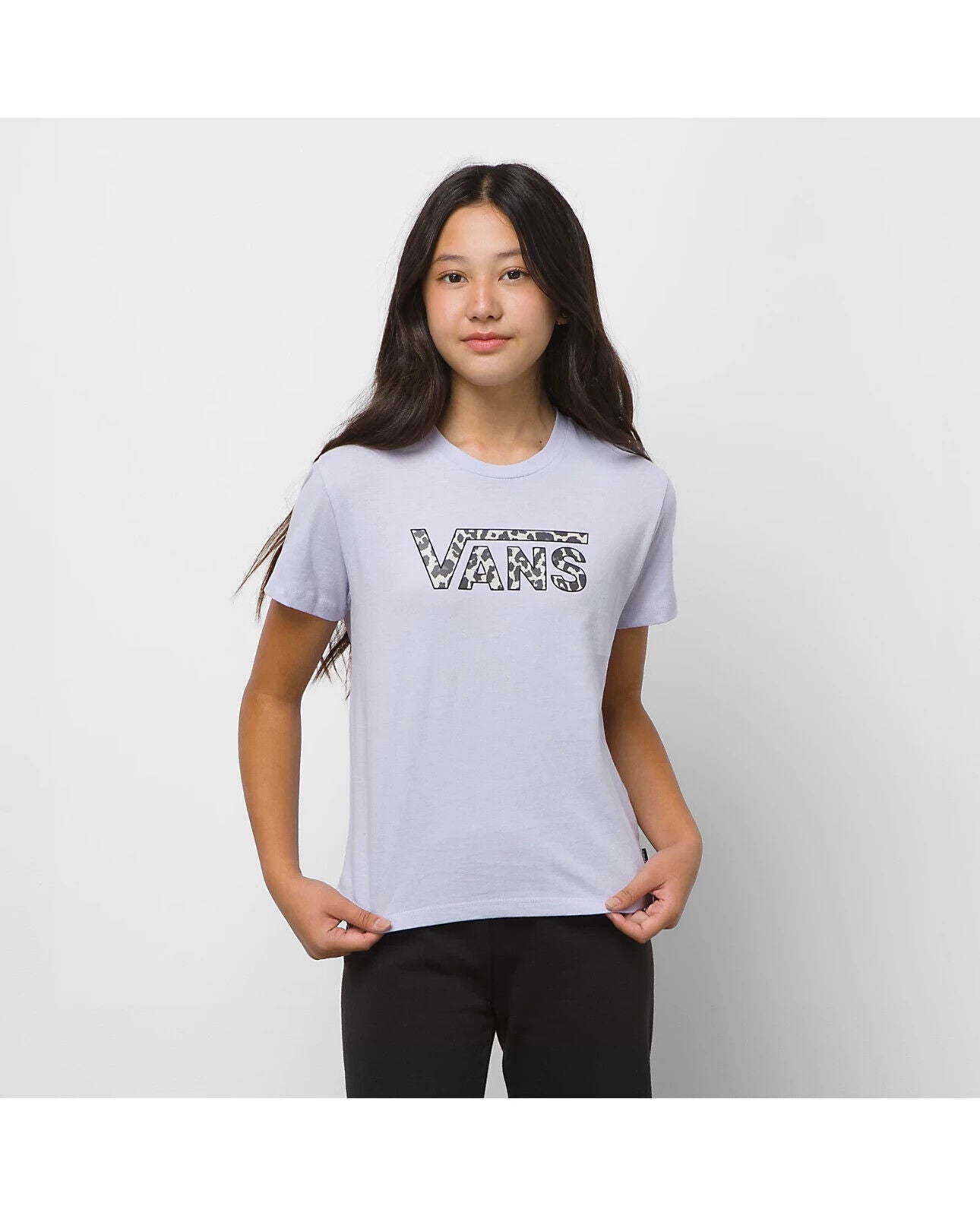 Vans Kids Snowy Leopard Logo Crew T-Shirt / Purple / RRP £19