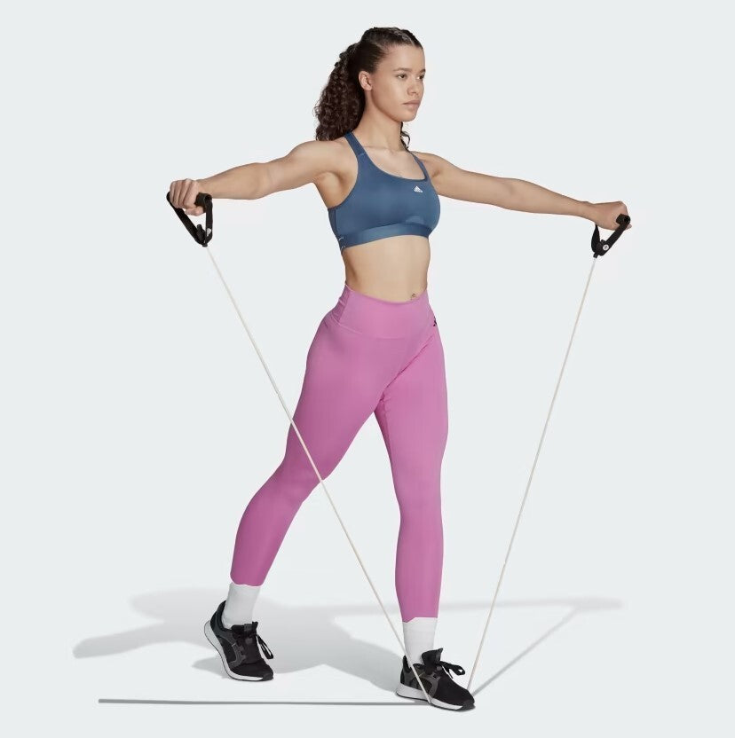 Adidas Womens Powerreact Training Medium Support Gym Bra / Blue / RRP £30