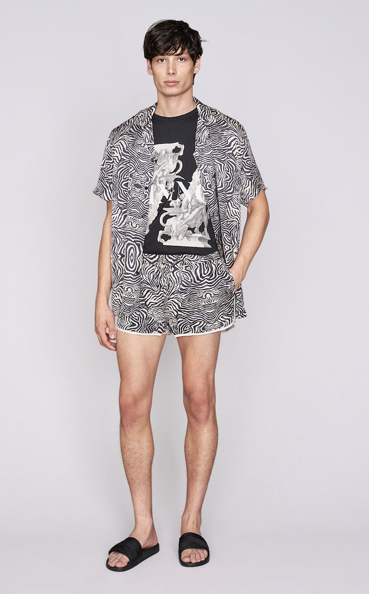 Hermano Mens Black Zebra Print Racer Swim Shorts / BNWT / RRP £35