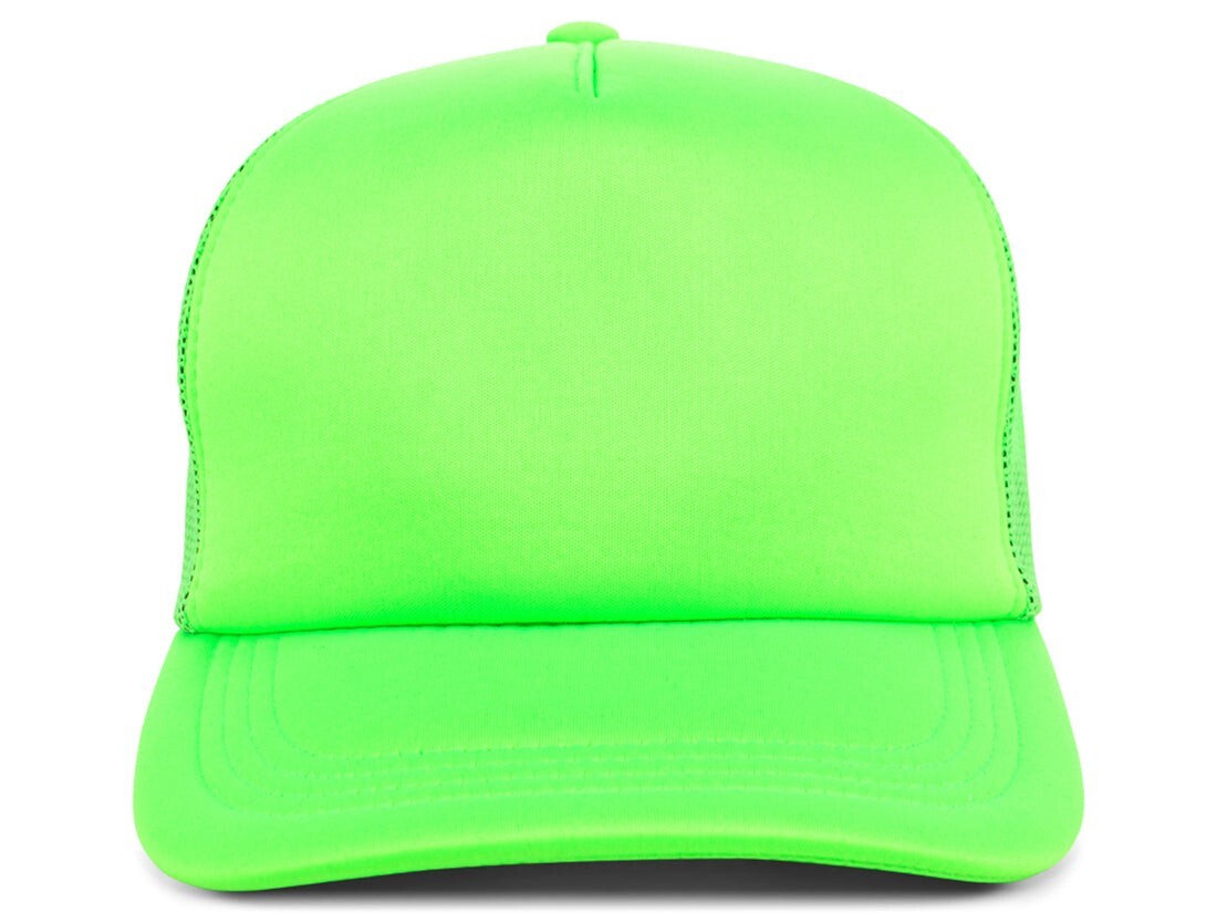 Crowns By Lids Unisex Plain Screen Foam Trucker Hat / Neon / £20