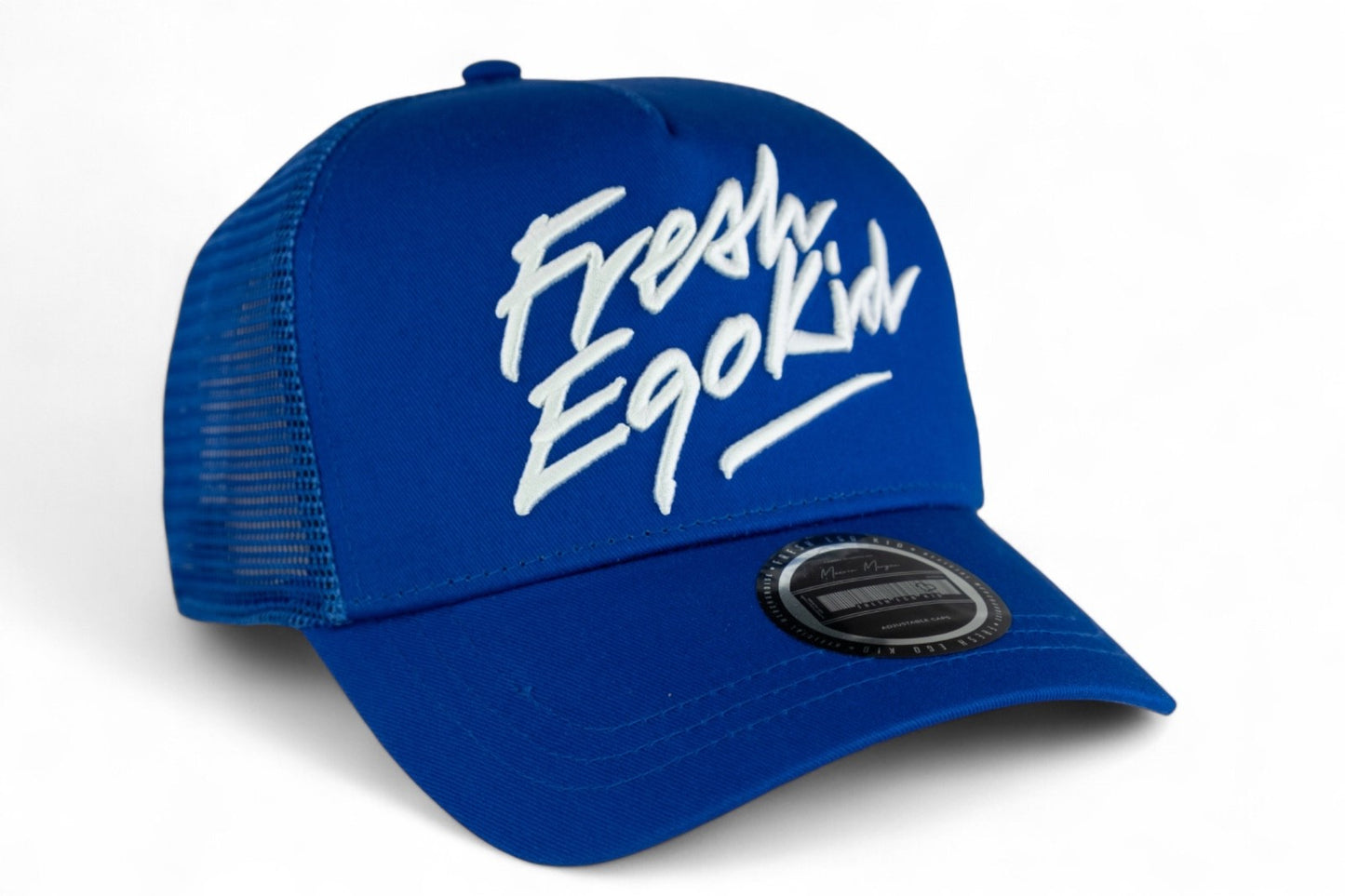 Fresh Ego Kid Script Trucker Cap / Blue White Pink / RRP £35