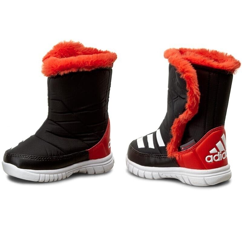 Adidas Infant Kids Lumi Lumi Snow Winter Boot Trainer / Black Red / RRP £45