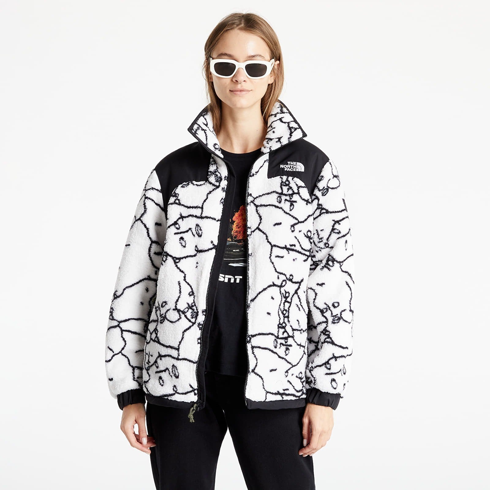 The North Face Womens Black Box Oversized Sherpa Fleece / TNF White / RRP £155