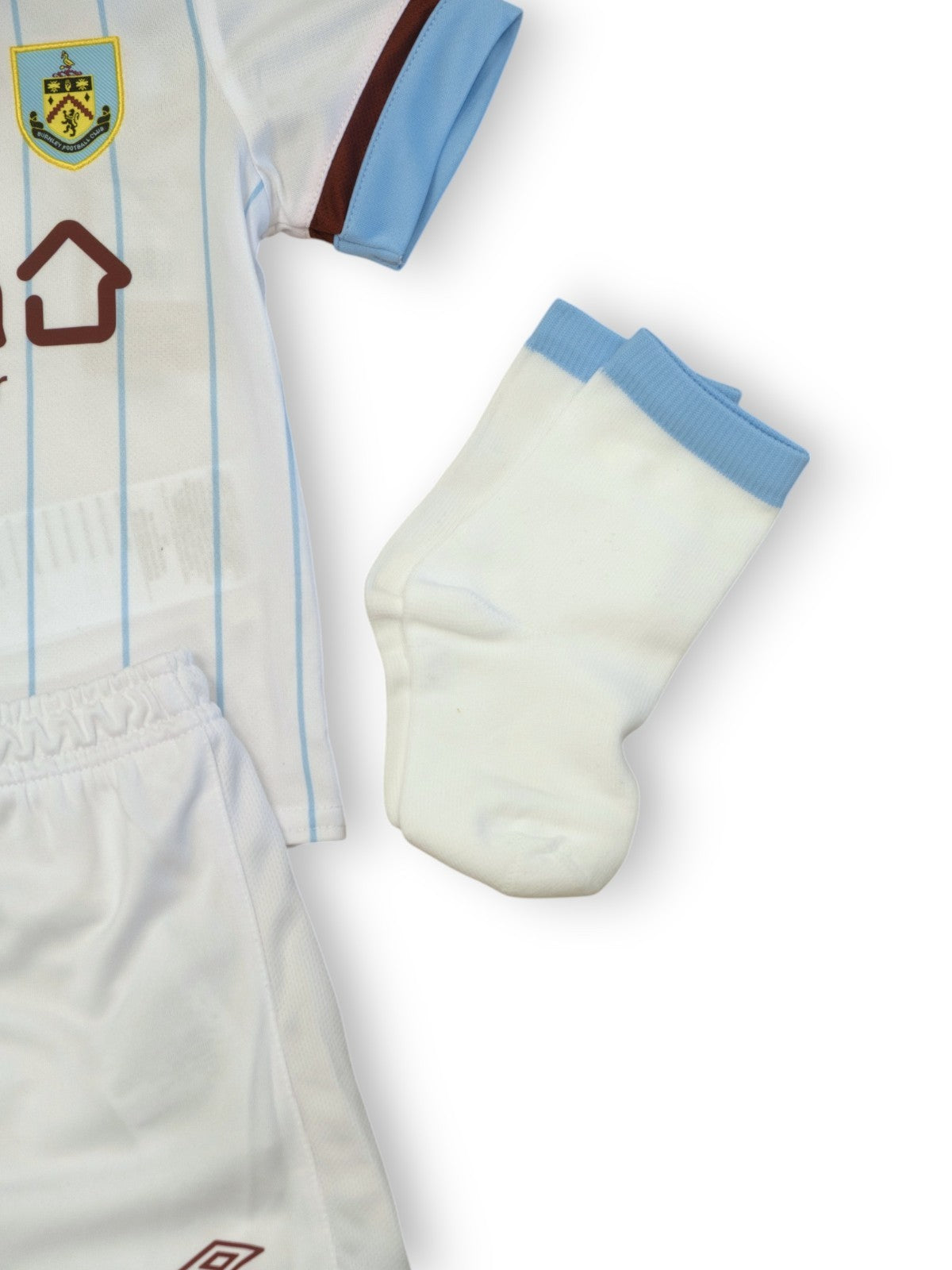 Umbro 2021-22 Kids Burnley Away Full Kit / White / RRP £35