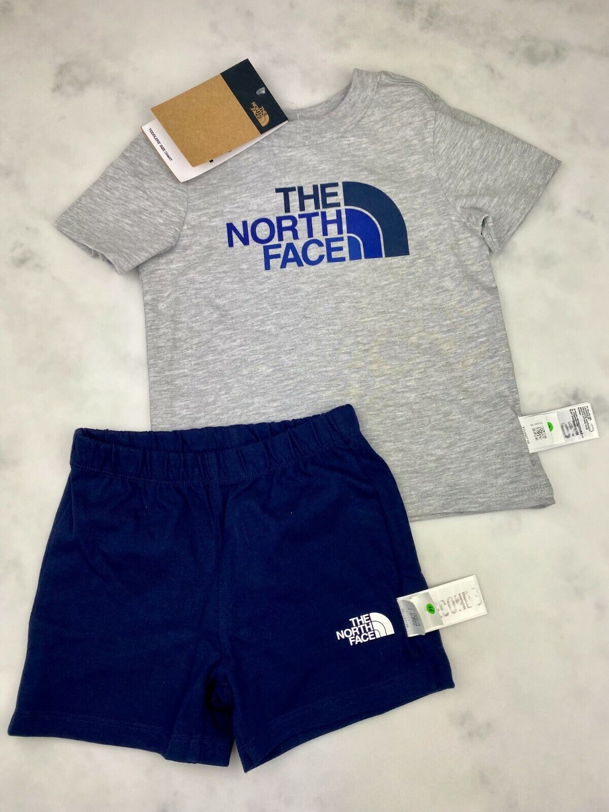The North Face Toddler Cotton Summer T-Shirt and Short Set Grey Navy / RRP £35