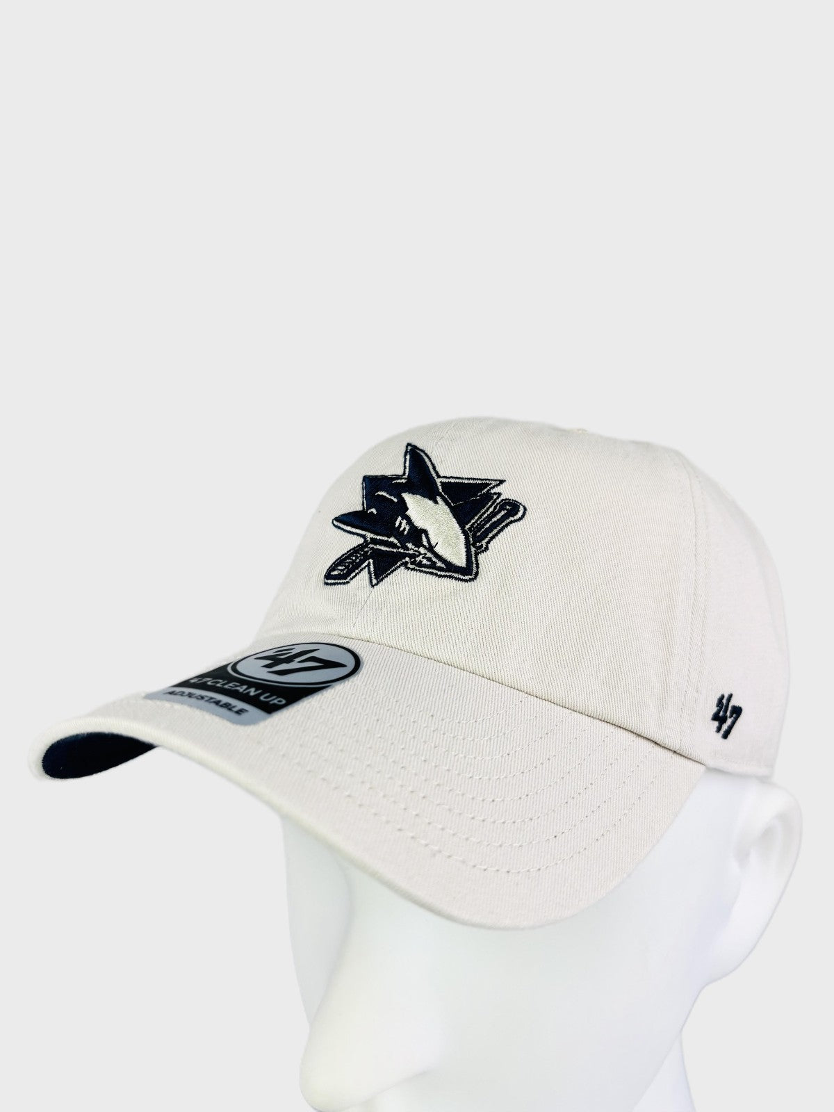 47 Brand San Jose Sharks NHL Clean Up Relaxed Dad Cap / Natural Ivory / RRP £28