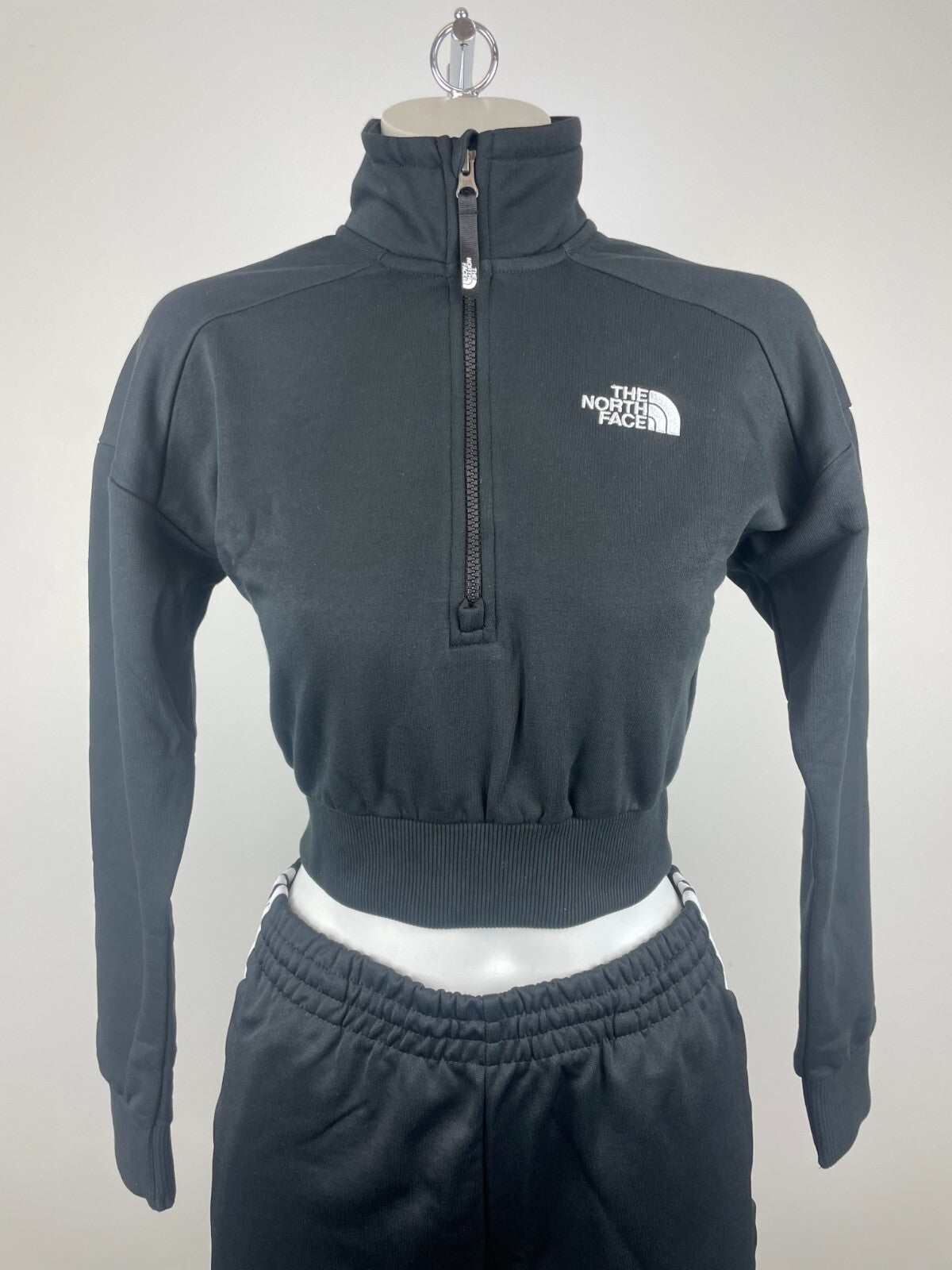The North Face Womens Cropped 1/4 Zip Fleece / Black / Rrp £65