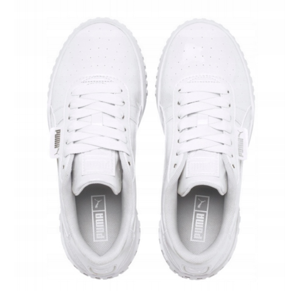 Puma Kids Cali Patent Trainers / Triple White / RRP £50