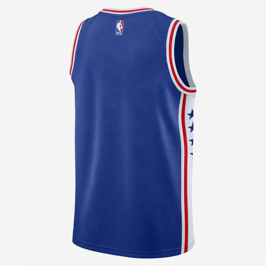 Nike Mens Philadelphia 76ers Basketball Vest / Blue White / Blank / RRP £90