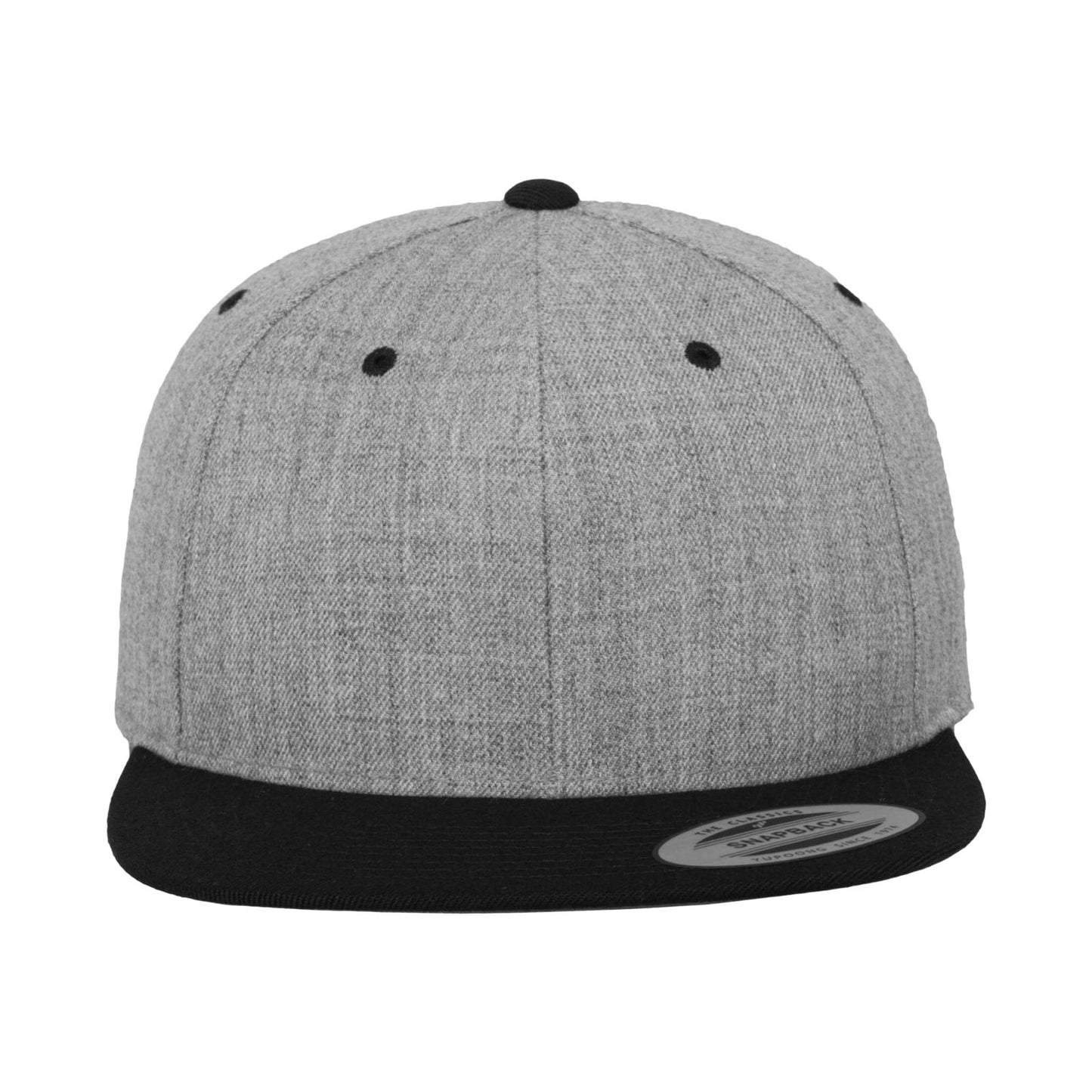 Flexfit Plain Heather Grey and Black Snapback Cap / RRP £22