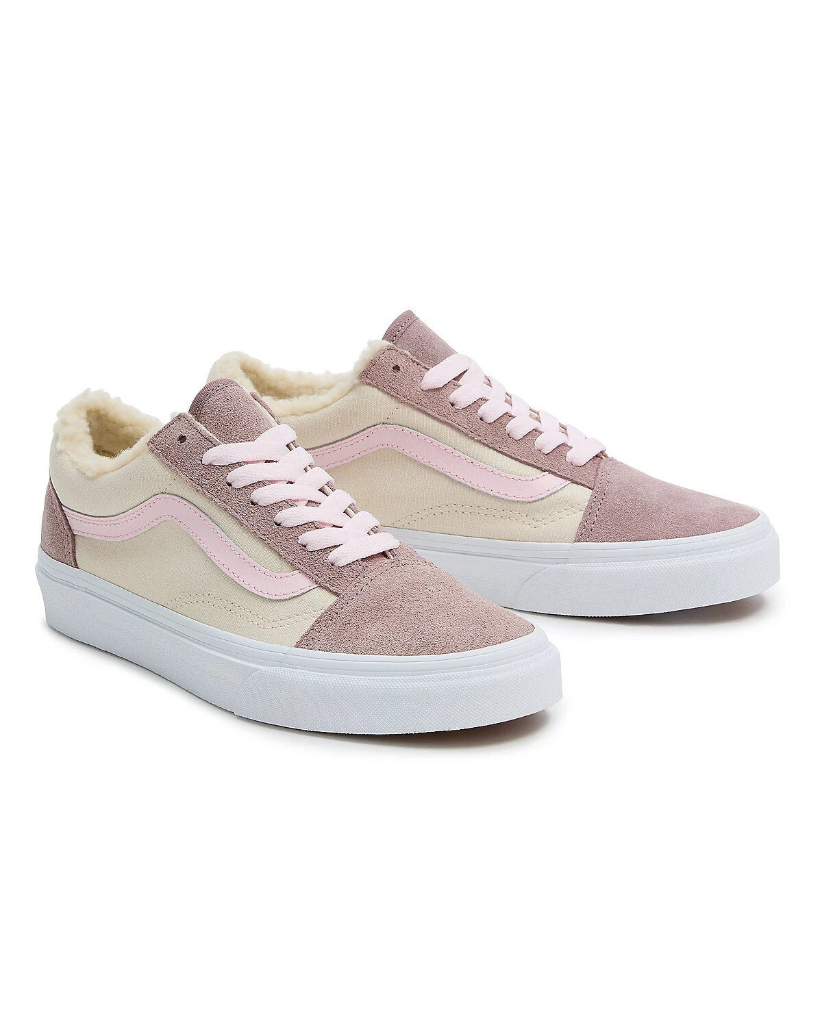 Vans Unisex Old Skool Sherpa Trainers / Beige Rose Pink / RRP £75