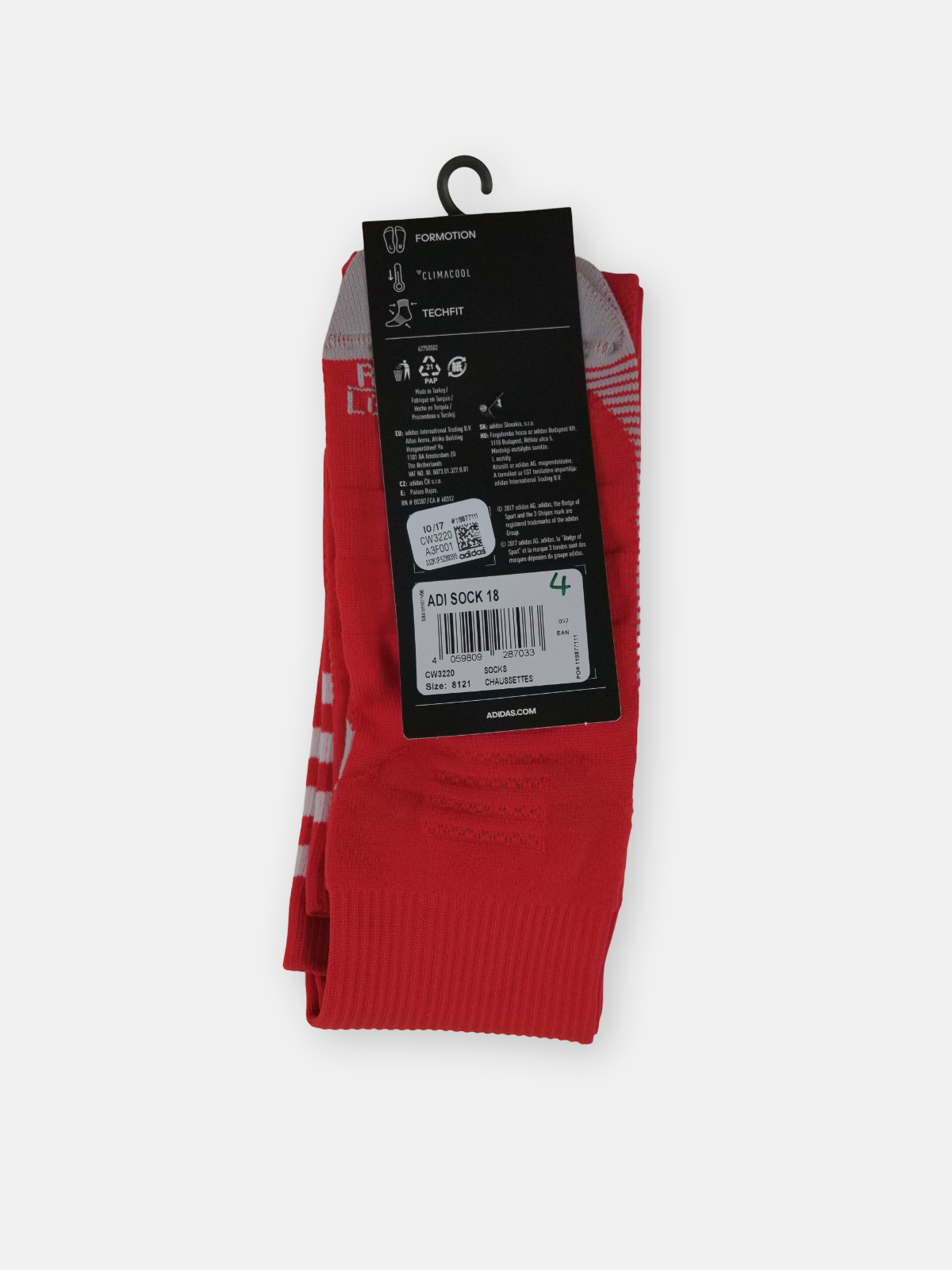 Adidas Mens 2019-20 Scotland Player Issue Gk Football Socks / Red / RRP £12.99